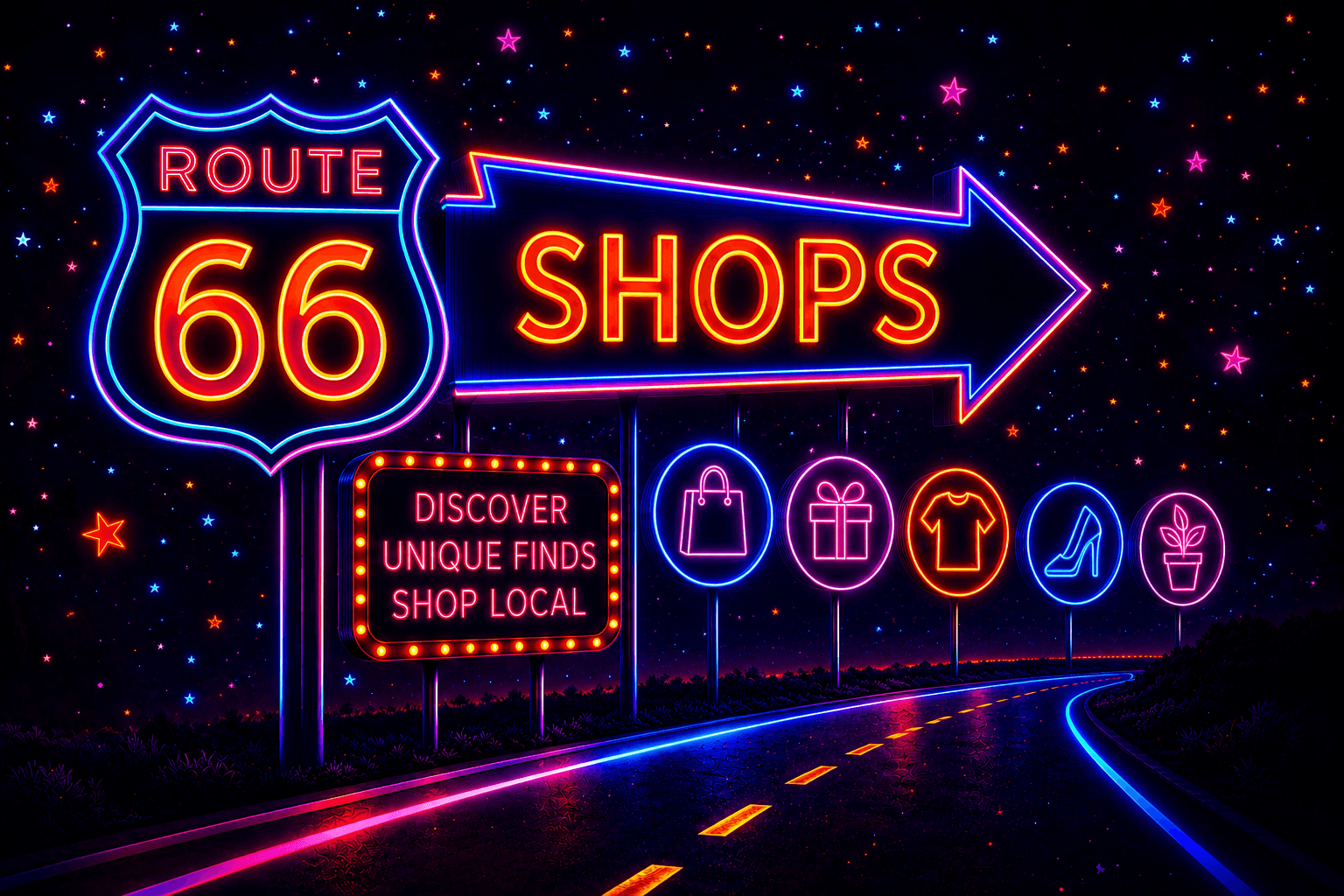 Trading posts and souvenir shops along Route 66